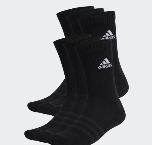 Tenisové ponožky Adidas Cushioned Sportswear Crew 6 Pack IC1316 černé Tenisové ponožky Adidas Cushioned Sportswear Crew 6 Pack IC1316 černé